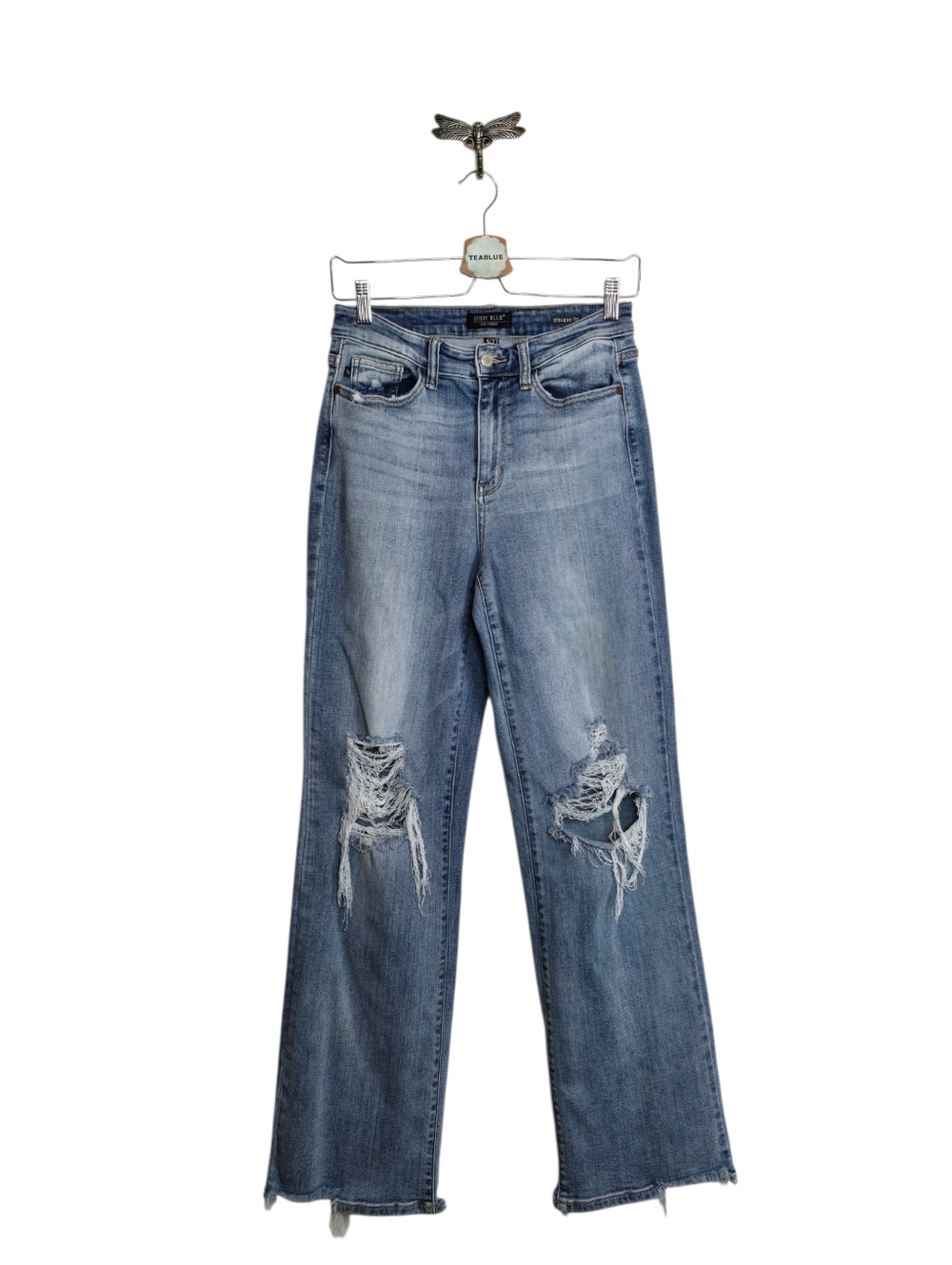 Judy Blue High Rise 90's Straight Fit Jeans In Light Wash JB82502 5/27 - Picture 3 of 15